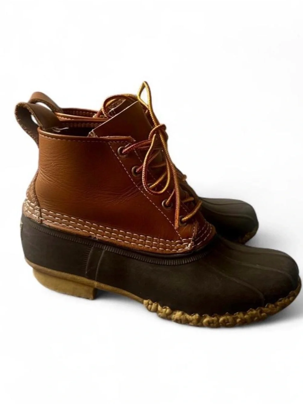 LL Bean Duck Boot Leather Rubber Women US 7